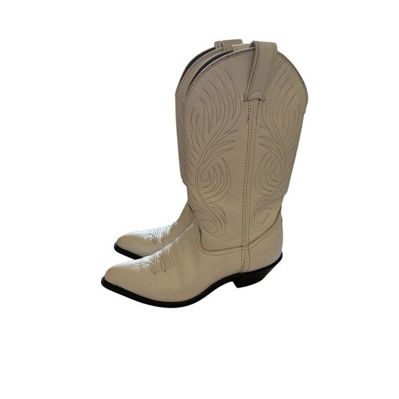 CODE WEST White Leather Cowboy Boots Made in USA Womens Size 7M 14608 Western - Picture 3 of 8